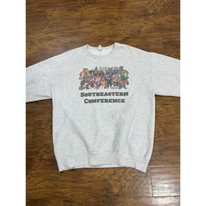 Vintage Southeastern Conference Sweatshirt Men's Size Large Gray Crewneck 90's